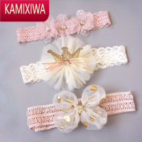 KAMIXIWA婴幼儿发带囟门韩国新生儿发饰生日百天百岁周岁拍照女宝宝头饰