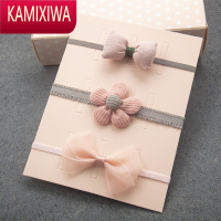 KAMIXIWA韩款婴幼新生儿发带头饰l蓝色蝴蝶结皇冠发带0-2岁女童