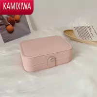 KAMIXIWA大容量首饰收纳盒女便携简约精致饰品盒双层项链戒指首饰盒展示架