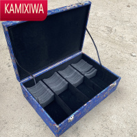 KAMIXIWA44位手镯盒首饰收纳盒大容量玉镯盒子古风绒面珠宝收纳手镯箱