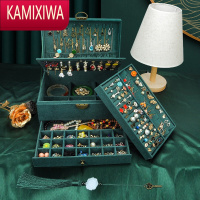 KAMIXIWA首饰盒中国风复古宝箱耳环耳钉项链饰品手镯耳坠戒指收纳盒大容量
