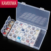 KAMIXIWA28格首饰盒耳钉耳环饰品盒美甲钻盒收纳盒多分格透明小盒子散珠盒