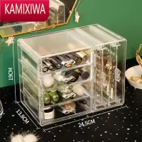 KAMIXIWA新品首饰收纳盒项链展示架用耳环耳钉透明抽屉式桌面饰品防尘架