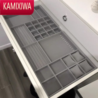 KAMIXIWA定制绒布用抽屉收纳分隔手镯项链耳饰戒指首饰盒收纳盒托盘精致
