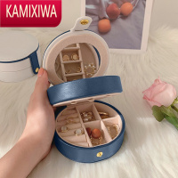 KAMIXIWA精致便携圆形耳环收纳盒女时尚项链耳钉首饰盒不占空间小巧饰品盒