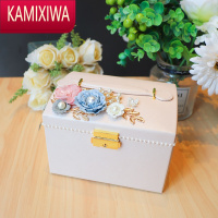 KAMIXIWA轻奢华首饰盒收纳盒 高级多层ing风饰品盒 大容量耳钉耳饰盒