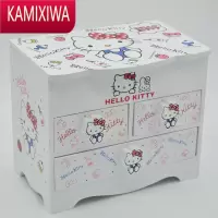KAMIXIWA欧式生日礼物hello kitty带镜化妆盒 饰品首饰收纳盒