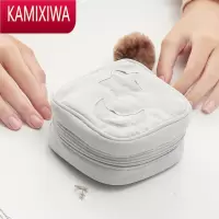 KAMIXIWA迷你耳钉盒子迷你小ins风旅行随身化妆便携耳环耳饰收纳首饰包女