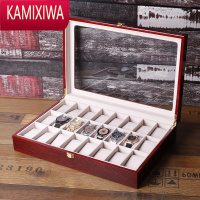 KAMIXIWA烤油漆6101224位手表盒新品珠宝首饰收纳展示盒木盒