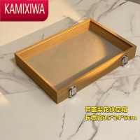 KAMIXIWA古币收藏花梨木纹珠宝箱首饰盒戒指项链手镯收纳箱文玩展示收纳盒