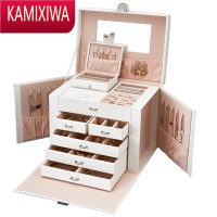 KAMIXIWA首饰盒收纳盒耳饰收纳耳环耳钉多层ins风大容量手饰品欧式珠宝盒