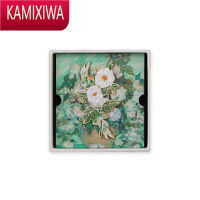 KAMIXIWA 梵高的白蔷薇玫瑰胸针女男设计师情侣徽章别针胸花