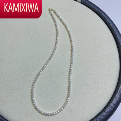 KAMIXIWA3-4mm淡水baby小珍珠项链锁骨链颈链女近圆强光可调节素链