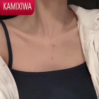 KAMIXIWA欧美极简风S银锆石珍珠项链女 小众网红设计ins风潮锁骨链