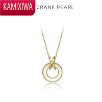 KAMIXIWA珍珠 圆梦贝壳吊坠项链/耳钉几何设计时尚简约轻奢ins设计感