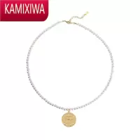 KAMIXIWA我们的婚姻白百何金币恶魔之眼颈链珍珠项链女小众设计感