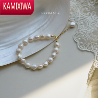 KAMIXIWA巴洛克异形珍珠14K包金手链小众ins高级感复古法式冷淡风手串礼物