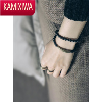 KAMIXIWA非鱼之简约哑光小切面黑玛瑙手链女中性百搭石珠子手串街拍配饰