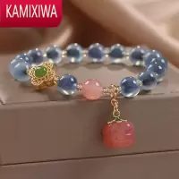 KAMIXIWA网红民族风设计溏心玛瑙手链女柿柿如意盐源柿子吊坠手环手串