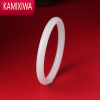 KAMIXIWA和田玉手镯女款少女年轻款脂玉小细圆条玉石叮当镯白玉镯子