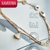 KAMIXIWA小裙子手链银玫瑰金ins小众设计红玛瑙夏女生白贝母蜜闺扇形