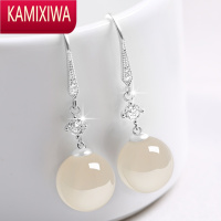 KAMIXIWA银耳环女2022新款潮防过敏复古百搭网红耳饰高级感玛瑙耳坠