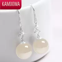 KAMIXIWA银耳环女2022新款潮防过敏复古百搭网红耳饰高级感玛瑙耳坠