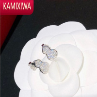KAMIXIWA白金葫芦耳钉莫桑石AU750小葫芦不对称耳钉ins风气质耳环