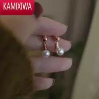 KAMIXIWAAplimitS银金珠豆豆珍珠耳钉女复古耳环高级感2022年新款ins