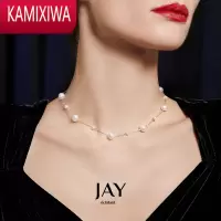 KAMIXIWA淡水珍珠项链轻奢小众锁骨链2022年新款女气质choker颈链2021