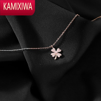 KAMIXIWA珠宝四叶草项链女夏轻奢小众银高级设计感简约仙气锁骨链
