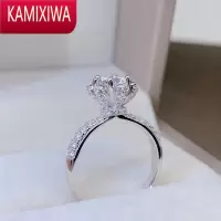 KAMIXIWA铂金花蕾豪华群镶仿手捧花卉戒指1克拉莫桑石钻戒女设计