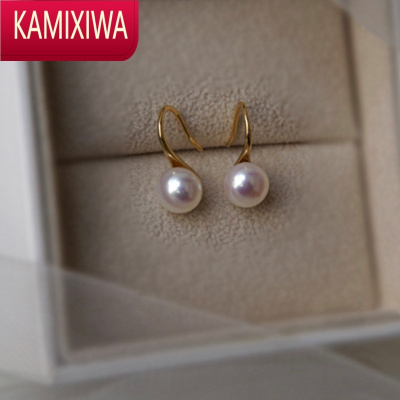 KAMIXIWA淡水珍珠耳环2022年新款潮小众设计感高级气质耳坠银防过敏耳饰