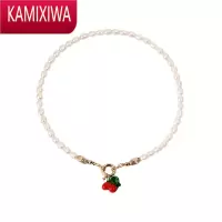 KAMIXIWA白百何白百合我们的婚姻樱桃珍珠项链女小众锁骨链