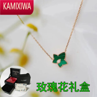 KAMIXIWA2022新款银常青藤项链女孔雀石锁骨链明星高级轻奢小众