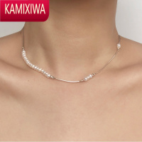KAMIXIWA小众设计师巴洛克珍珠银锁骨链choker高级项链