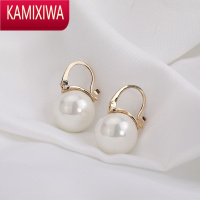 KAMIXIWA董卿耳环复古港风气质简约银珍珠耳钉女2022年新款潮高级感