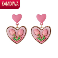 KAMIXIWA韩国AINO ANGEL赵露思耳环女高级感轻奢爱心耳钉郁金香耳饰