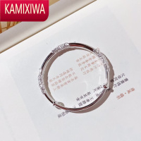 KAMIXIWAS银手镯繁花年轻款足银民族风银饰推拉送女友生日情人节礼物