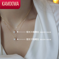 KAMIXIWA迷度美产14K注金小灯泡强光珍珠项链轻奢锁骨链不掉色时尚款