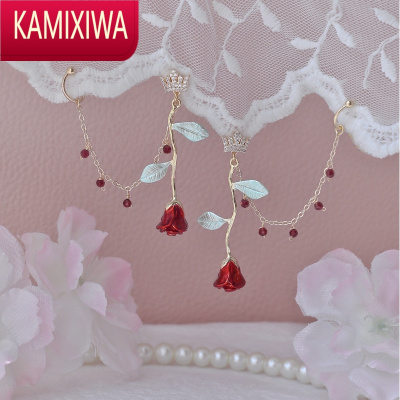 KAMIXIWASU苏 小王子的玫瑰 设计师一体式耳钉耳骨夹个性连体银耳坠