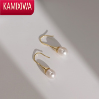 KAMIXIWA水滴珍珠耳钉银女耳饰耳环2022年新款潮高级感小众设计感