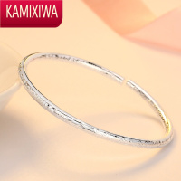 KAMIXIWA情人节礼物S银手镯实心可调大小满天星镯配证书礼盒送女友闺蜜