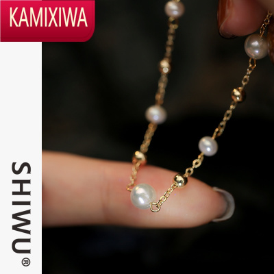 KAMIXIWA银饰珍珠项链女轻奢小众银高级感锁骨链女珍珠颈链饰品配饰
