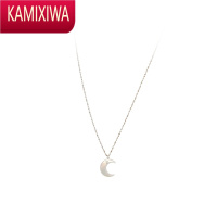 KAMIXIWAMagena新品小月亮贝壳项链满天星链s银细钻半弯月牙设计