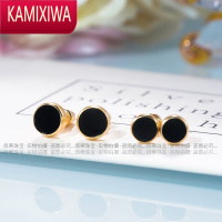 KAMIXIWA金黑玛瑙耳钉男女ins潮日韩简约单只螺丝耳骨钉百搭情侣款耳饰