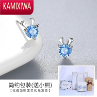 KAMIXIWA一路鹿有你银耳钉女999银耳环2022年新款潮情人节生日520礼物送