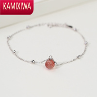 KAMIXIWA银草莓晶脚链女小众设计韩版个性简约性感时尚女款脚链子