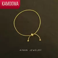 KAMIXIWA金色简约蛇骨抽绳手链 收缩珠脚链