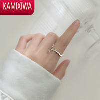 KAMIXIWA韩国交叉戒指女小众设计轻奢高级感银食指精致开口2021年新款潮